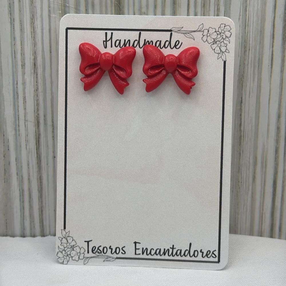 Christmas Red Bow Earrings
